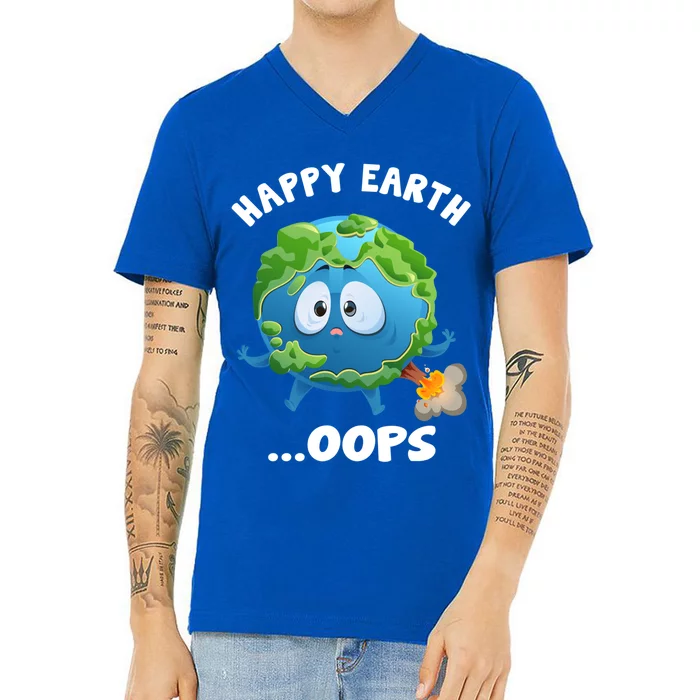 Birthday Earth Fart Poop Earth Day Gift V-Neck T-Shirt