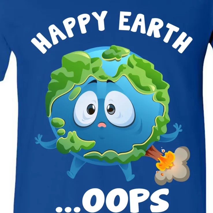 Birthday Earth Fart Poop Earth Day Gift V-Neck T-Shirt