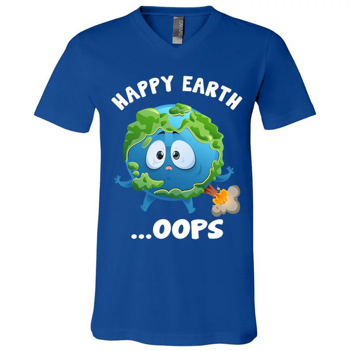 Birthday Earth Fart Poop Earth Day Gift V-Neck T-Shirt