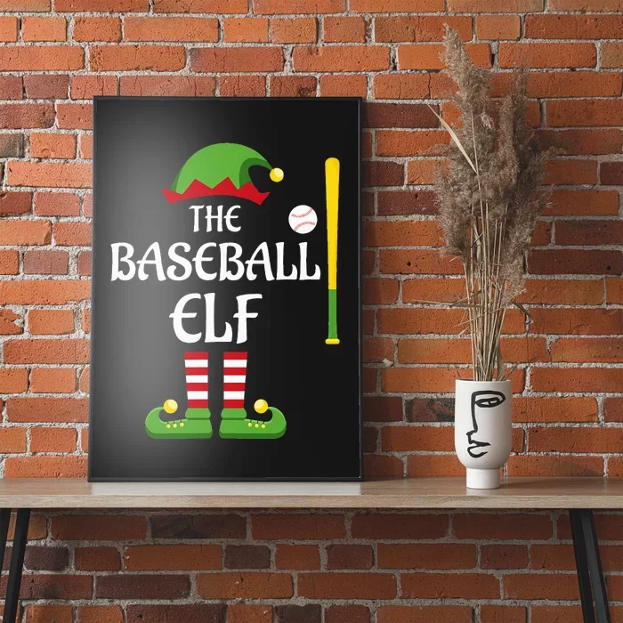 Baseball Elf Family Matching Group Christmas Sporty Poster