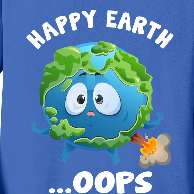 Birthday Earth Fart Poop Earth Day Gift Kids Long Sleeve Shirt