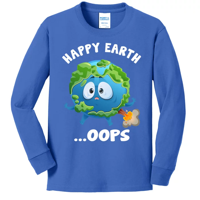 Birthday Earth Fart Poop Earth Day Gift Kids Long Sleeve Shirt