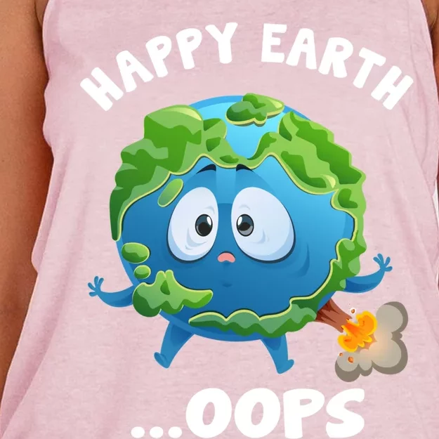 Birthday Earth Fart Poop Earth Day Gift Women's Knotted Racerback Tank