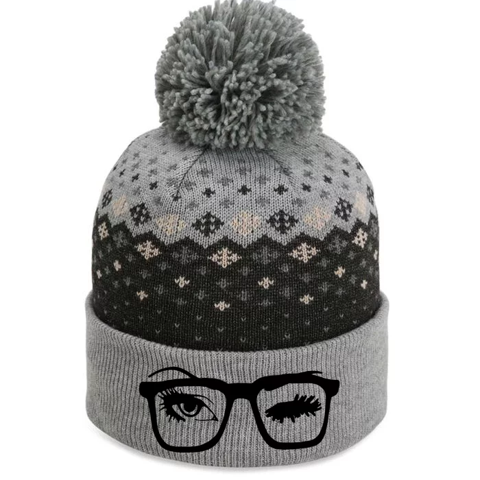 Blicked Eyes Face The Baniff Cuffed Pom Beanie