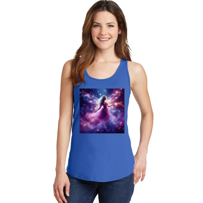 Beautiful Enchanted Fairy Sparkling With Magical Purple Mist Ladies Essential Tank