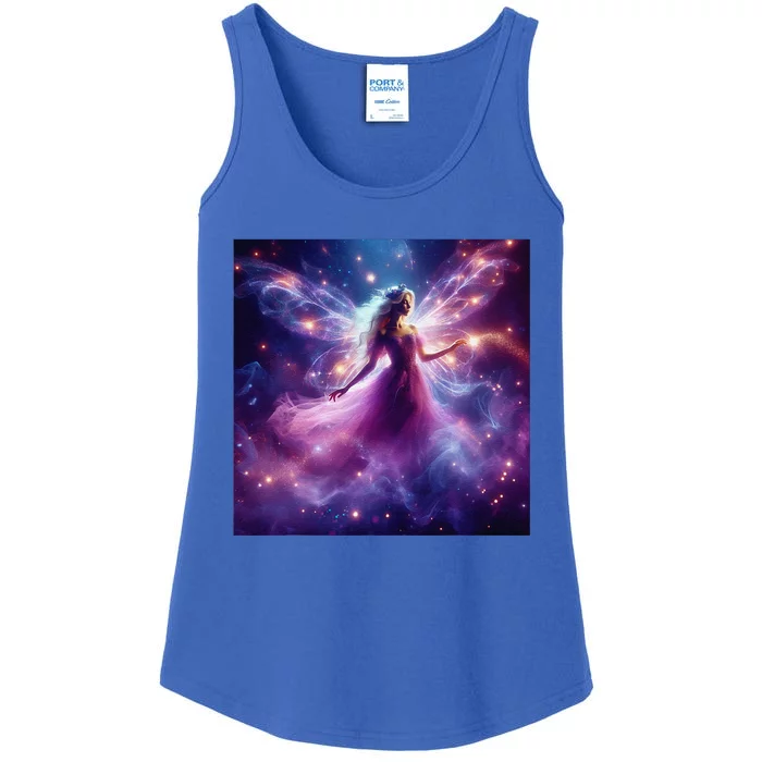 Beautiful Enchanted Fairy Sparkling With Magical Purple Mist Ladies Essential Tank