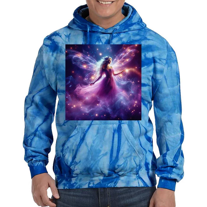 Beautiful Enchanted Fairy Sparkling With Magical Purple Mist Tie Dye Hoodie