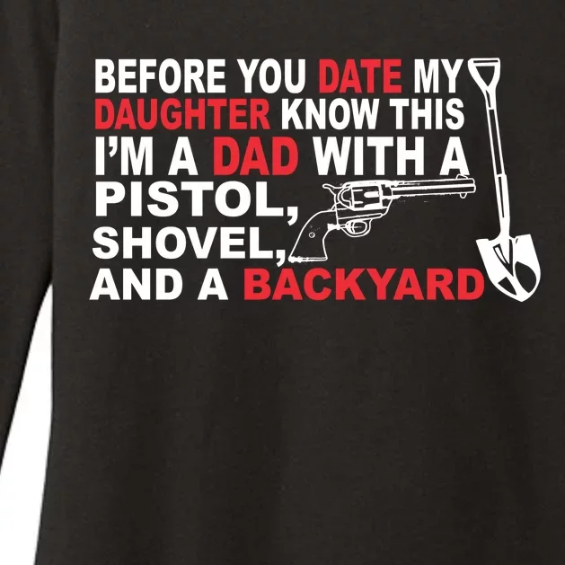 Before You Date My Daughter Gun Shovel Womens CVC Long Sleeve Shirt