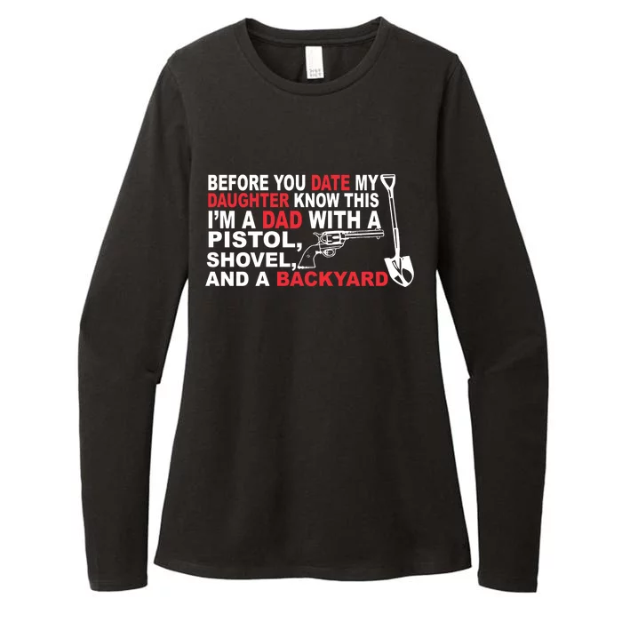 Before You Date My Daughter Gun Shovel Womens CVC Long Sleeve Shirt