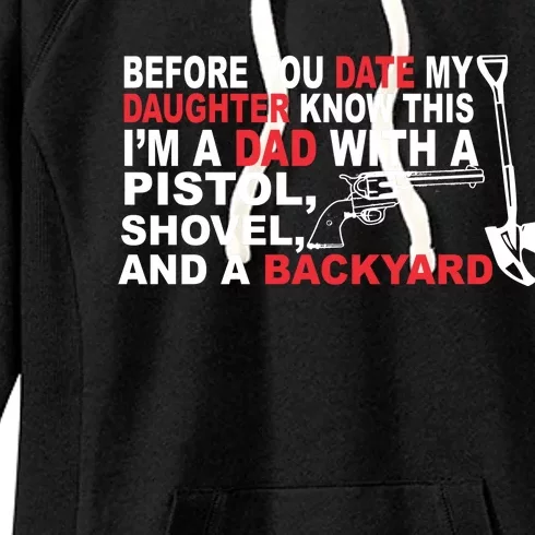 Before You Date My Daughter Gun Shovel Women's Fleece Hoodie