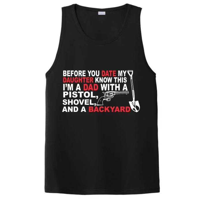 Before You Date My Daughter Gun Shovel Performance Tank