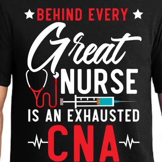 Behind Every Great Nurse Is An Exhausted Cna Life Funny Gift Pajama Set