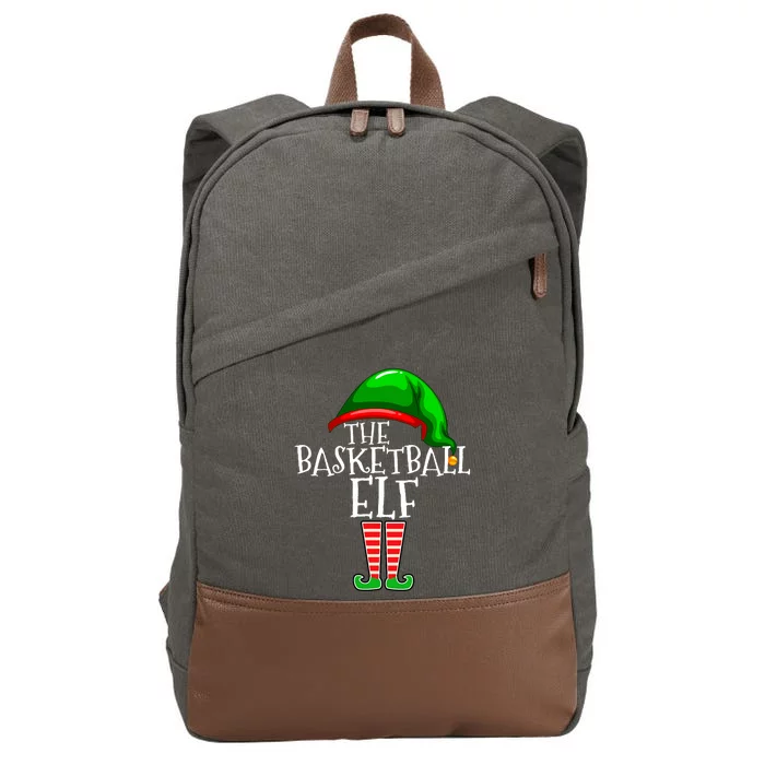 Basketball Elf Group Matching Family Christmas Gift Outfit Cotton Canvas Backpack