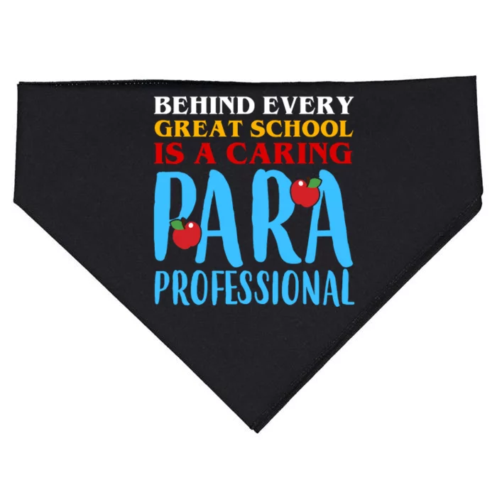 Behind Every Great School Is A Caring Para Professional Gift For Teacher USA-Made Doggie Bandana