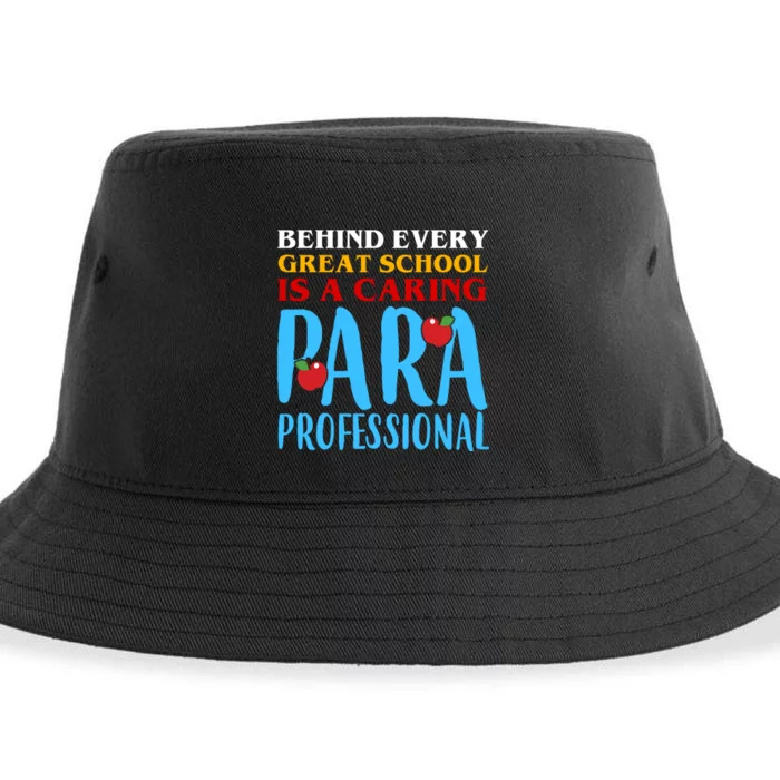 Behind Every Great School Is A Caring Para Professional Gift For Teacher Sustainable Bucket Hat