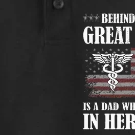 Behind Every Great Nurse Is A Dad Father Nursing Nurse Dad Dry Zone Grid Performance Polo