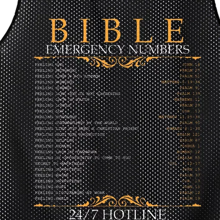 Bible Emergency Hotline Numbers Bible Verse Scripture Mesh Reversible Basketball Jersey Tank