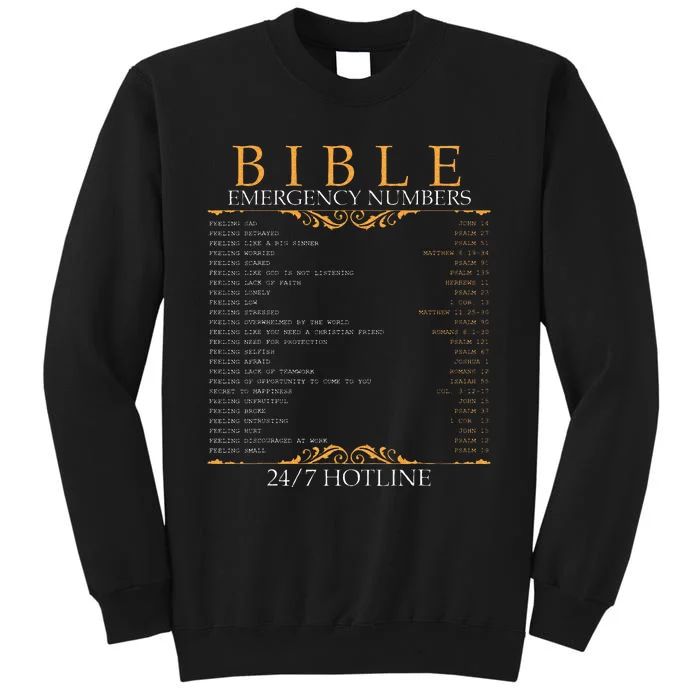 Bible Emergency Hotline Numbers Bible Verse Scripture Tall Sweatshirt