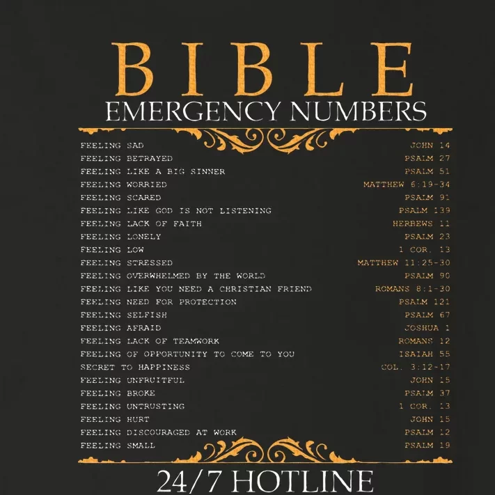 Bible Emergency Hotline Numbers Bible Verse Scripture Toddler Long Sleeve Shirt