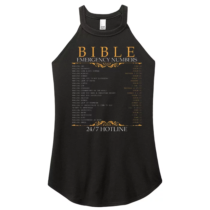 Bible Emergency Hotline Numbers Bible Verse Scripture Women’s Perfect Tri Rocker Tank