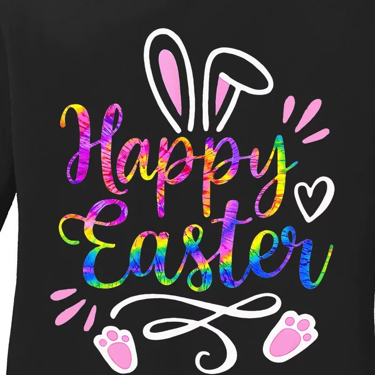 Bunny eggs hunt Rabbit Face tie dye Easter Day Ladies Long Sleeve Shirt