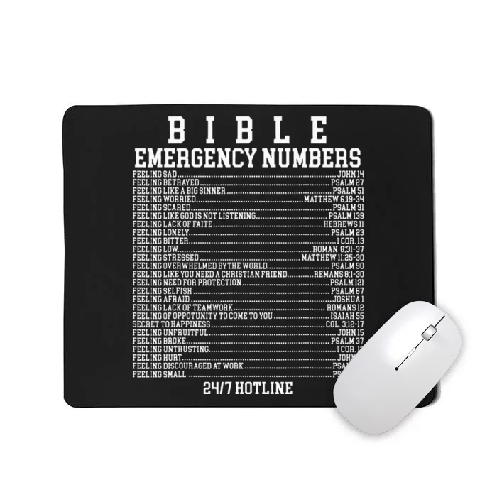 Bible Emergency Hotline Numbers Funny Christian Family Jesus Mousepad