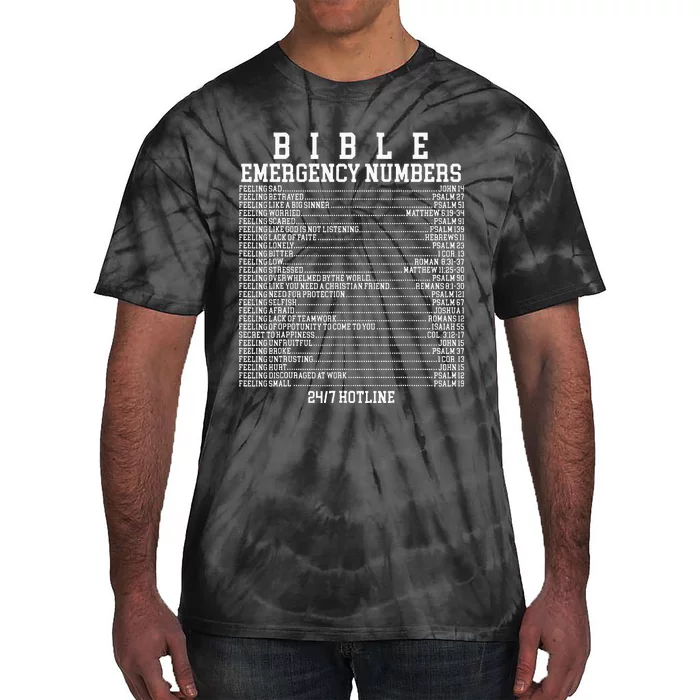 Bible Emergency Hotline Numbers Funny Christian Family Jesus Tie-Dye T-Shirt