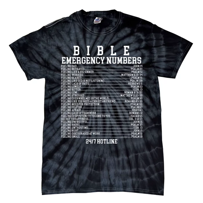 Bible Emergency Hotline Numbers Funny Christian Family Jesus Tie-Dye T-Shirt