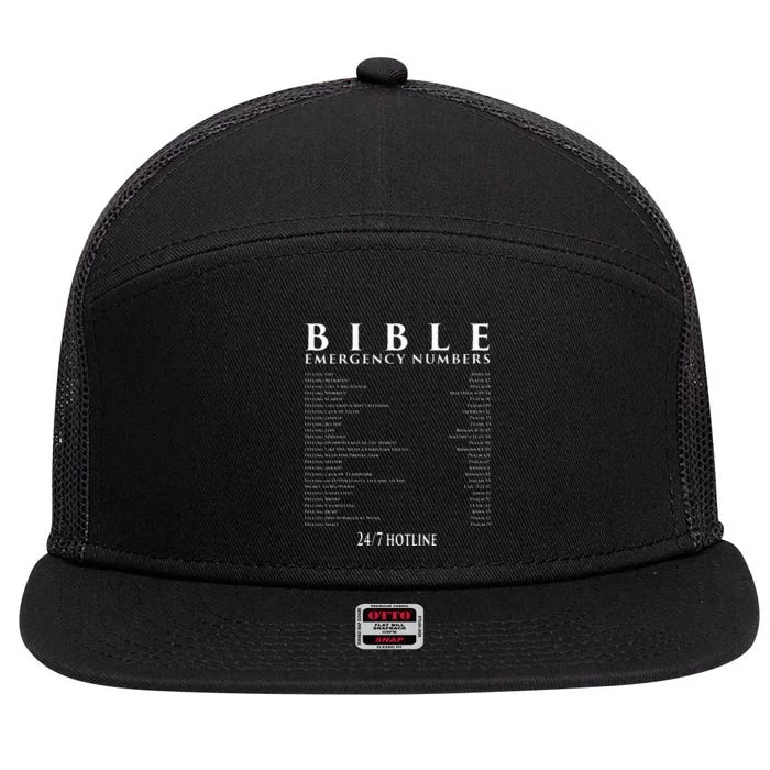 Bible Emergency Hotline Numbers Cool Christian 7 Panel Mesh Trucker Snapback Hat