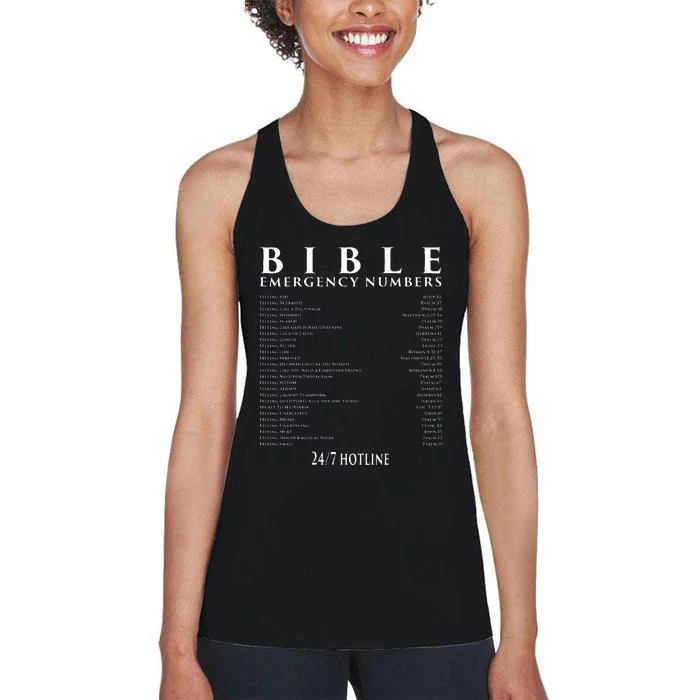 Bible Emergency Hotline Numbers Cool Christian Women's Racerback Tank