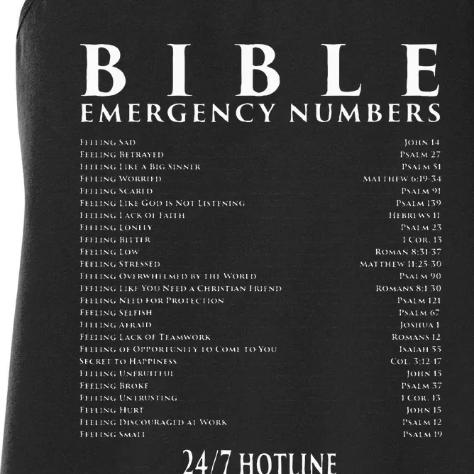 Bible Emergency Hotline Numbers Cool Christian Women's Racerback Tank