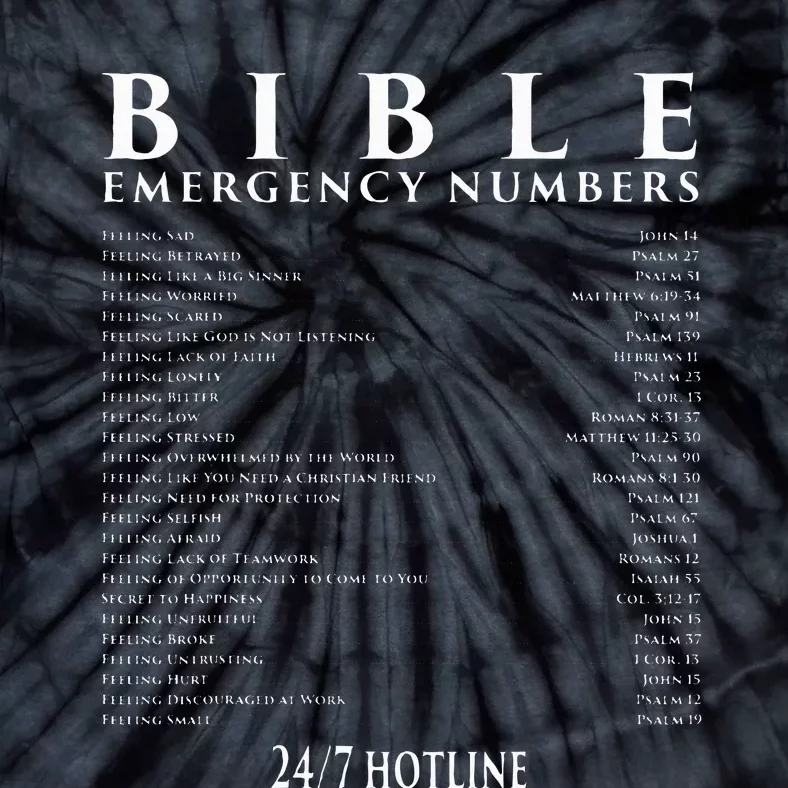 Bible Emergency Hotline Numbers Cool Christian Tie-Dye T-Shirt