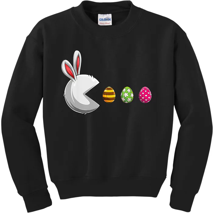 Bunny Egg Hunt Funny Gamer Happy Easter Day Kids Sweatshirt