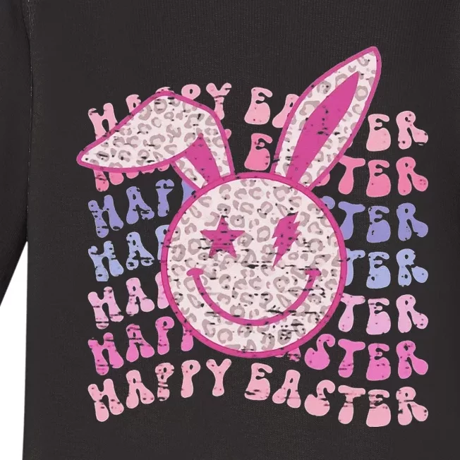 Bunny eggs hunt Rabbit Face happy Easter Day Baby Long Sleeve Bodysuit