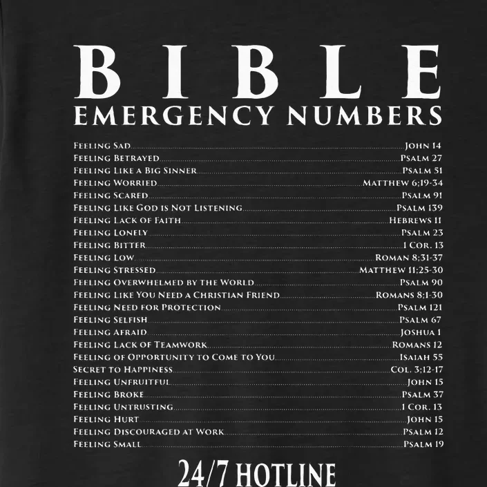 Bible Emergency Hotline Numbers Cool Christian ChromaSoft Performance T-Shirt