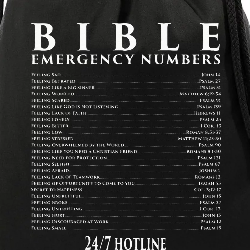 Bible Emergency Hotline Numbers Cool Christian Drawstring Bag