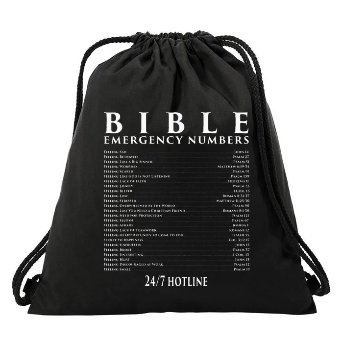 Bible Emergency Hotline Numbers Cool Christian Drawstring Bag