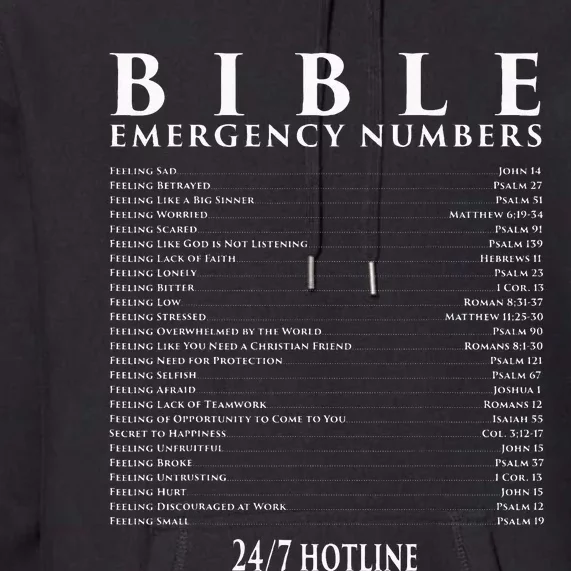 Bible Emergency Hotline Numbers Cool Christian Premium Hoodie