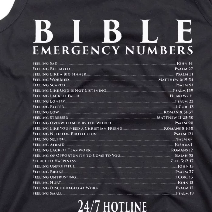 Bible Emergency Hotline Numbers Cool Christian Tank Top