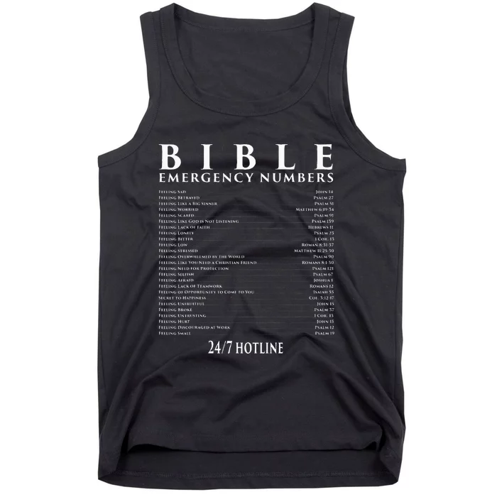 Bible Emergency Hotline Numbers Cool Christian Tank Top