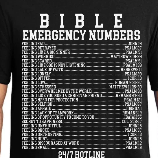 Bible Emergency Hotline Numbers Funny Christian Family Jesus Pajama Set