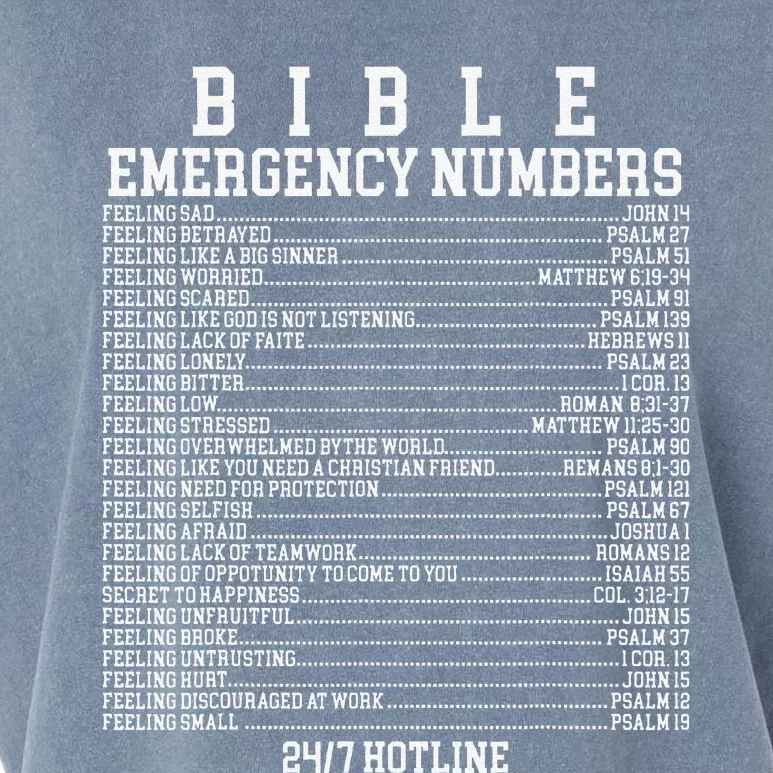 Bible Emergency Hotline Numbers Funny Christian Family Jesus Garment-Dyed Women's Muscle Tee