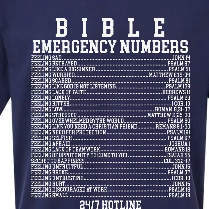 Bible Emergency Hotline Numbers Funny Christian Family Jesus Sueded Cloud Jersey T-Shirt