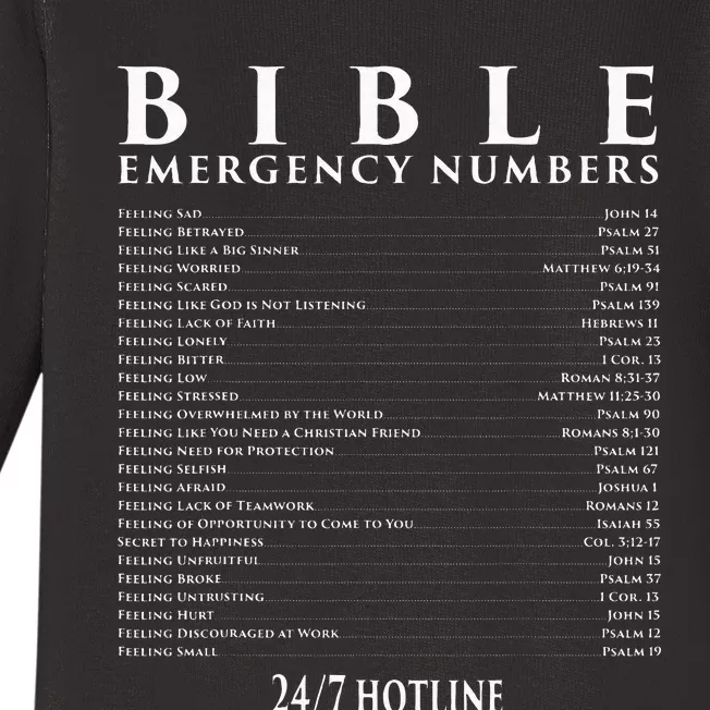 Bible Emergency Hotline Numbers Cool Christian Baby Long Sleeve Bodysuit