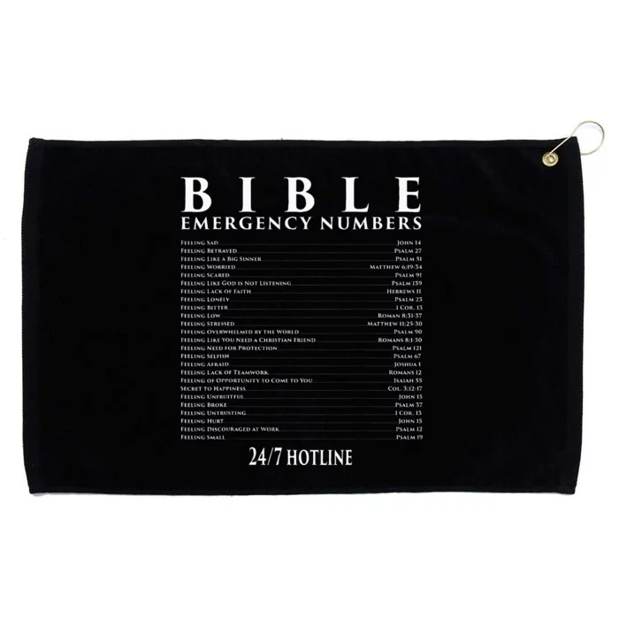 Bible Emergency Hotline Numbers Cool Christian Grommeted Golf Towel