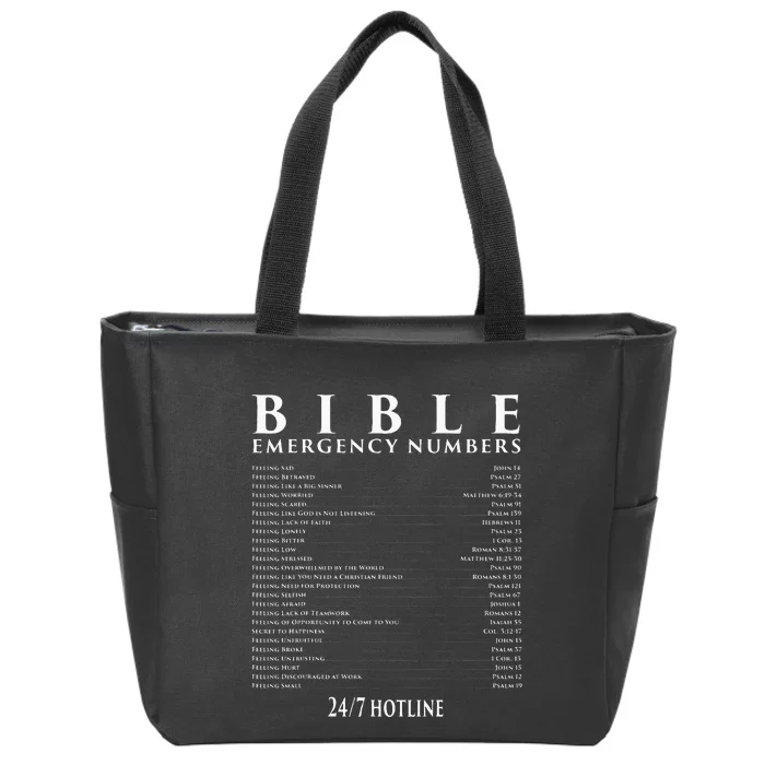 Bible Emergency Hotline Numbers Cool Christian Zip Tote Bag