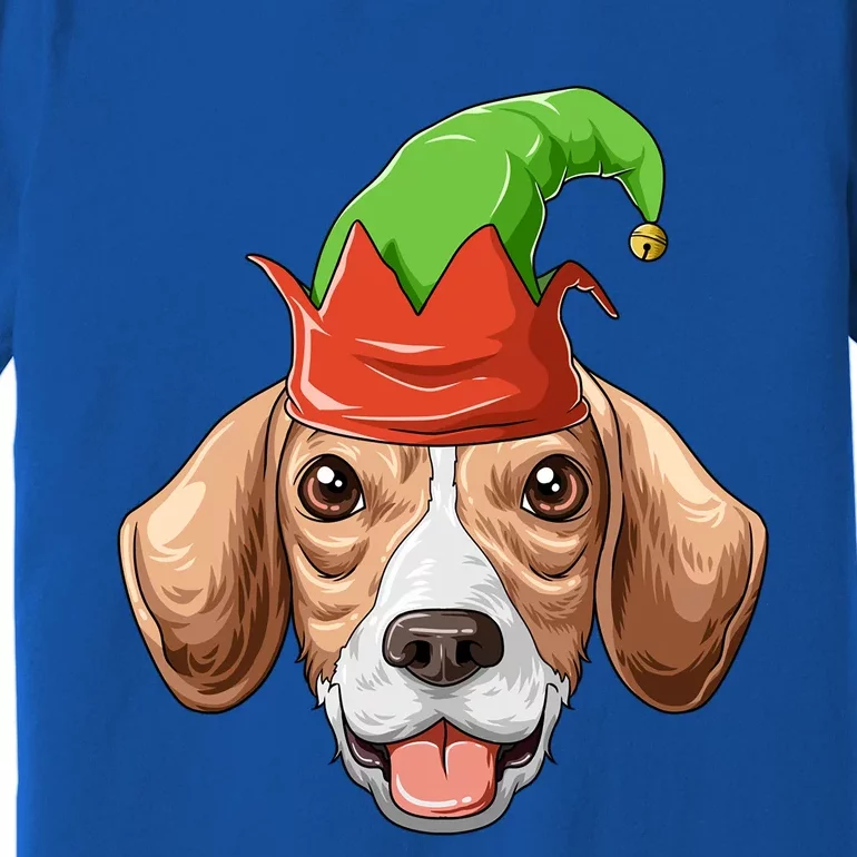 Beagle Elf Hat Christmas Beagle Gift Premium T-Shirt