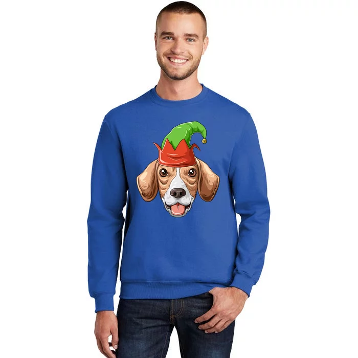 Beagle Elf Hat Christmas Beagle Gift Tall Sweatshirt