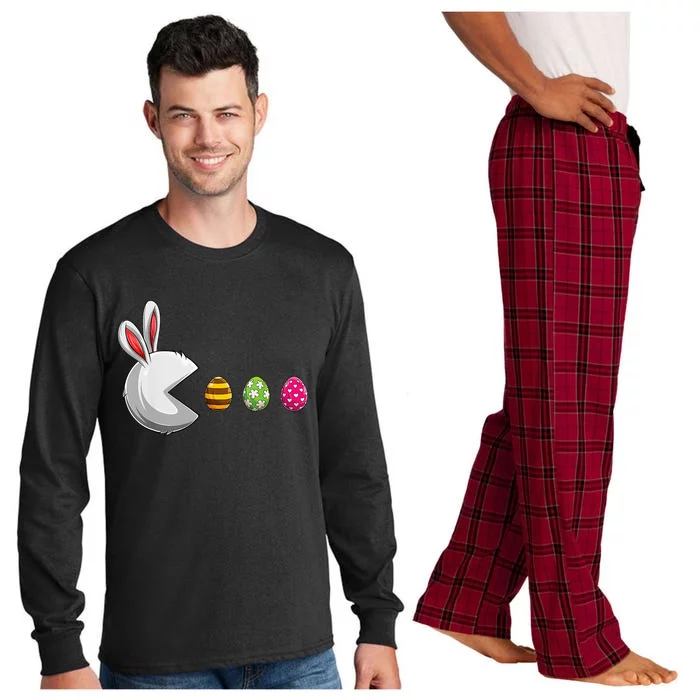 Bunny Egg Hunt Funny Gamer Happy Easter Day Long Sleeve Pajama Set