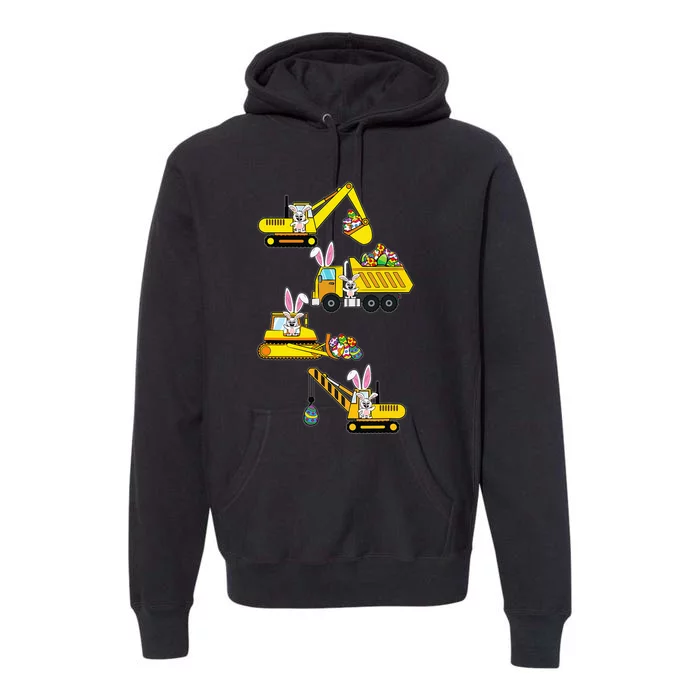 Bunny Egg Hunting Heavy Equipment Easter Premium Hoodie